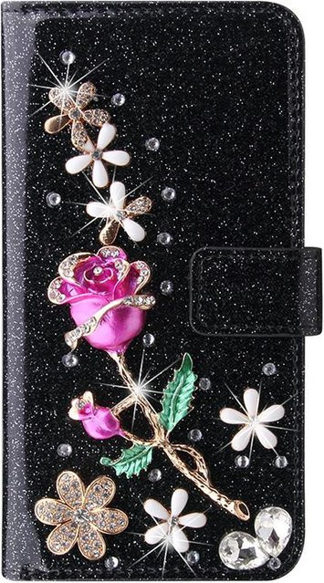 Glitzer Portemonnaie Hülle für Samsung Galaxy S26 Ultra S25 FE S24 S23 Plus S22 A35 A17 A14 A15 A16 A26 A36 A56 A55 A34 A54 A13 A33 in Schwarz - Bild 1