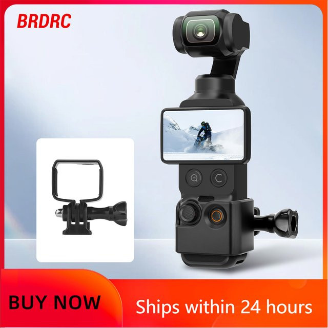 BRDRC Erweiterungshalterung für DJI Pocket 3 Zubehör in Schwarz mit 1/4-Zoll-Schraubenloch und Zweiklauen-Schnittstellenadapter - Bild 1