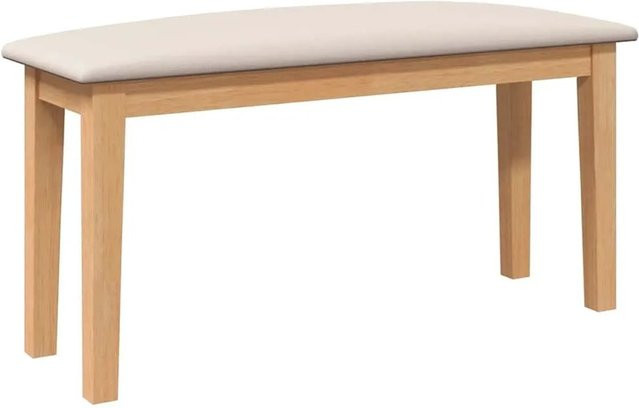 vidaXL Bank aus Massivholz Gummibaum in Beige, B/T/H: 90 x 30 x 46,5 cm - Bild 1