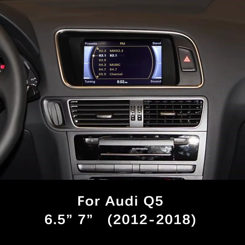 WRWD Drahtloses CarPlay und Android Auto Interface für Audi Q5 2009-2018 mit 6,5 bis 7 Zoll Bildschirm in Schwarz - Bild 6