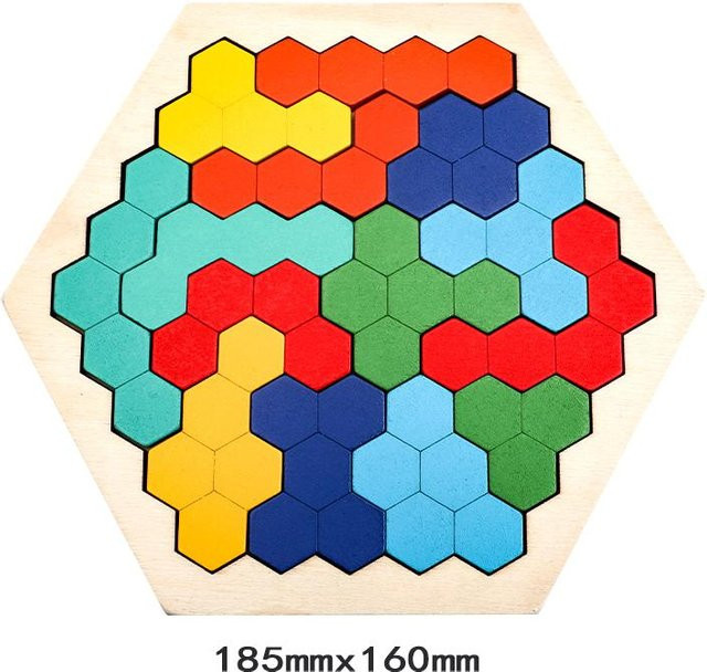 Kidsly Tangram-Mathe-Puzzlespiel, 3D-Puzzle aus Holz, Bunt / Mehrfarbig, ab 3 Jahre - Bild 1
