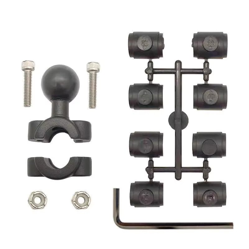Pljljmsw Drehmoment-Lenkerhalterung aus Aluminiumlegierung mit 1 Zoll Kugel und Doppelsockelarm für runde Schienen in Schwarz - Bild 4