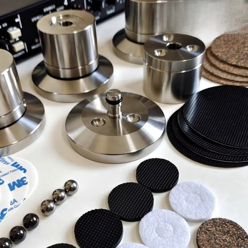 Anti-Vibrations-Fußpolster aus Edelstahl 304 für Röhrenverstärker und Decoder in Silber - Bild 2
