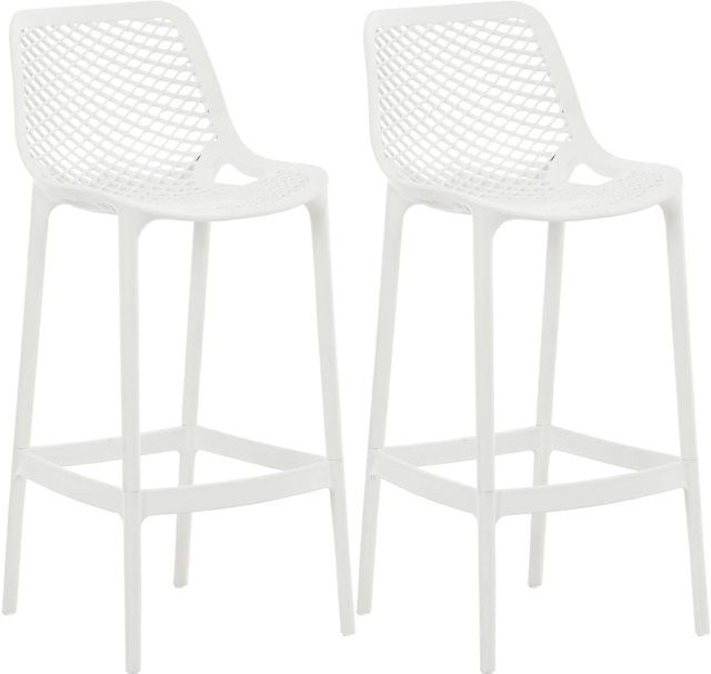 2er Set Barhocker DELUKE BUNIM aus Kunststoff in Weiß, B/T/H: 45 x 53 x 105 cm - Bild 1