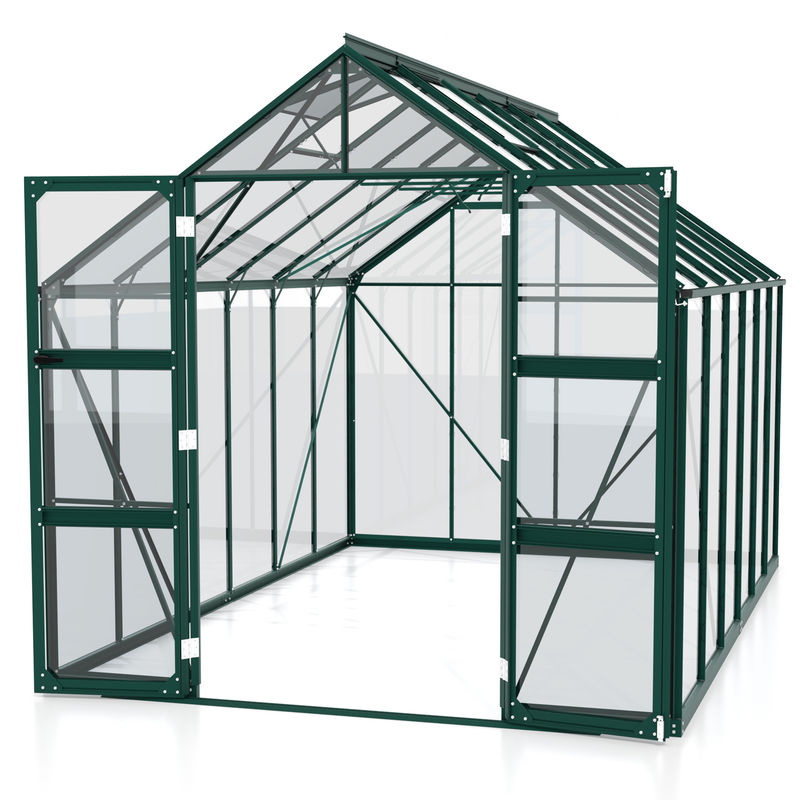Vitavia Gewächshaus Domus 9900 in Smaragdgrün mit Einscheibensicherheitsglas und Doppelschwingtür - Bild 3
