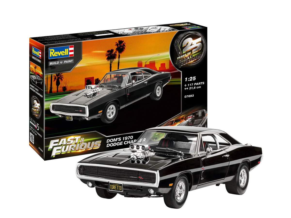Revell Fast & Furious Dominics 1970 Dodge Charger Modellauto 1:24 ab 13 Jahren - Bild 3