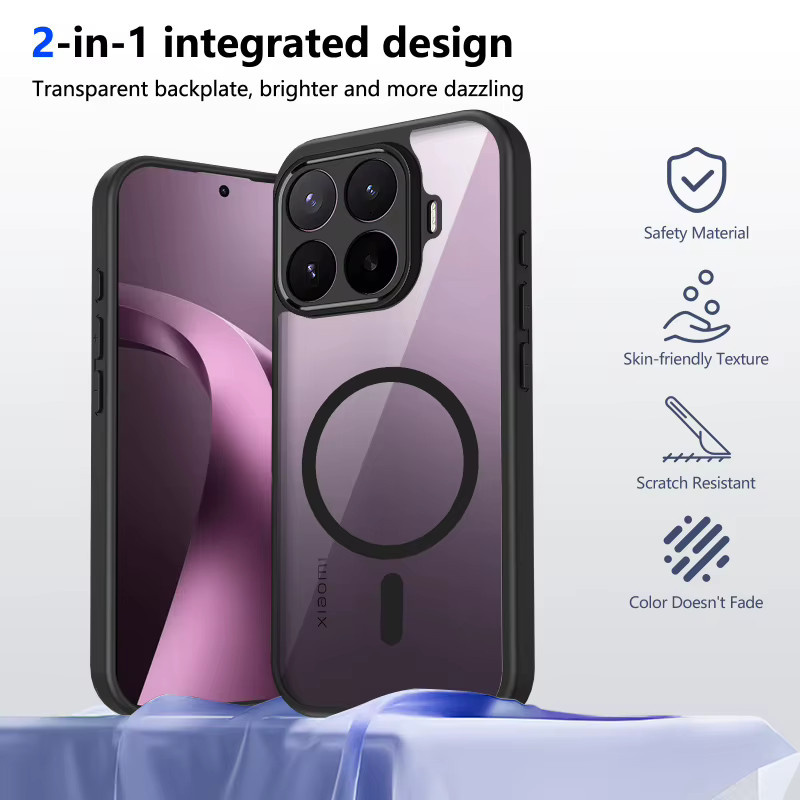Xiaomi Handyhülle Transparent Matt mit Magnetisch Kabellosem Laden und Linsenschutz für Xiaomi 17T Pro 17T 15T Pro 15T - Bild 2