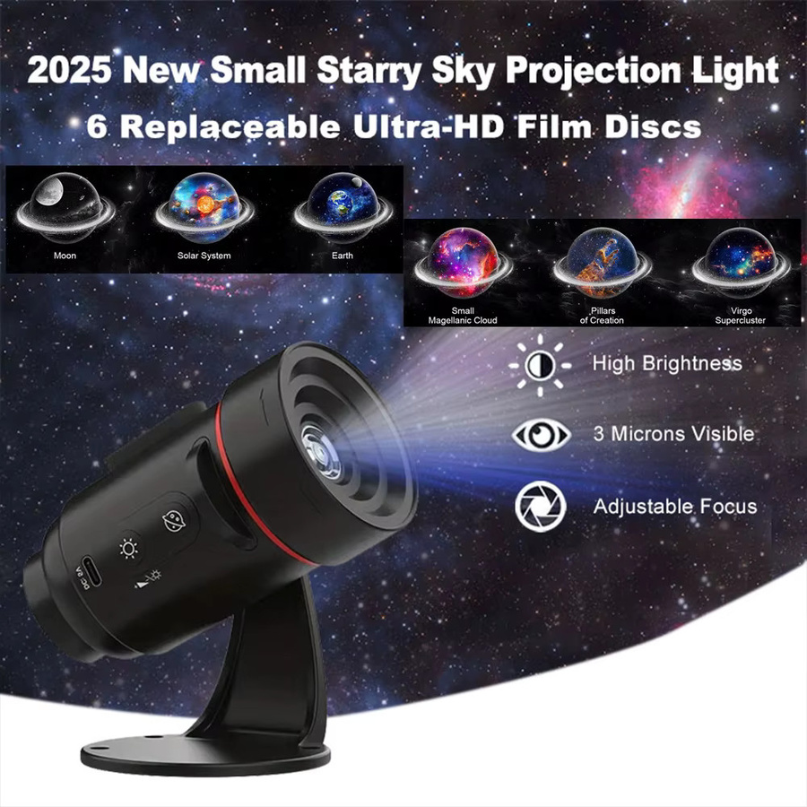 ZCMLED Galaxy Star Projektor Nachtlicht in Schwarz mit 6 realistischen Nebel-Szenarien und Timer als Stimmungslichter und Gaming-Dekoration für dein Schlafzimmer - Bild 2