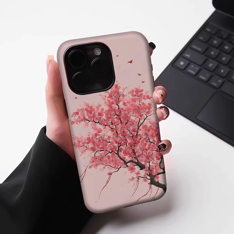 Potdemiel Magnetische Handyhülle mit Kirschblüten-Wunschbaum für iPhone 17 16 15 14 13 Pro Max Plus – Robuste Einzel- und Doppelschicht-Schutzhülle - Bild 6