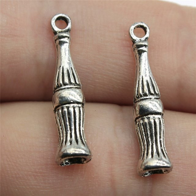 Wysiwyg Charms Anhänger, Cola Flasche, Silber, 24x5mm, Unisex - Bild 1
