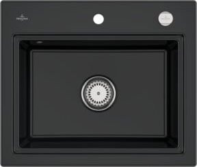 Villeroy & Boch Spüle Subway Style 60S in Schwarz mit Ablaufgarnitur, Exzenter und Gitter - Bild 1