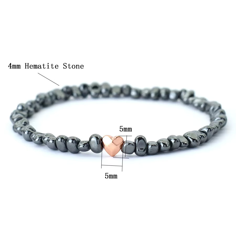 Armband Hämatit, unregelmäßige Perlen, Schwarz, Unisex - Bild 3