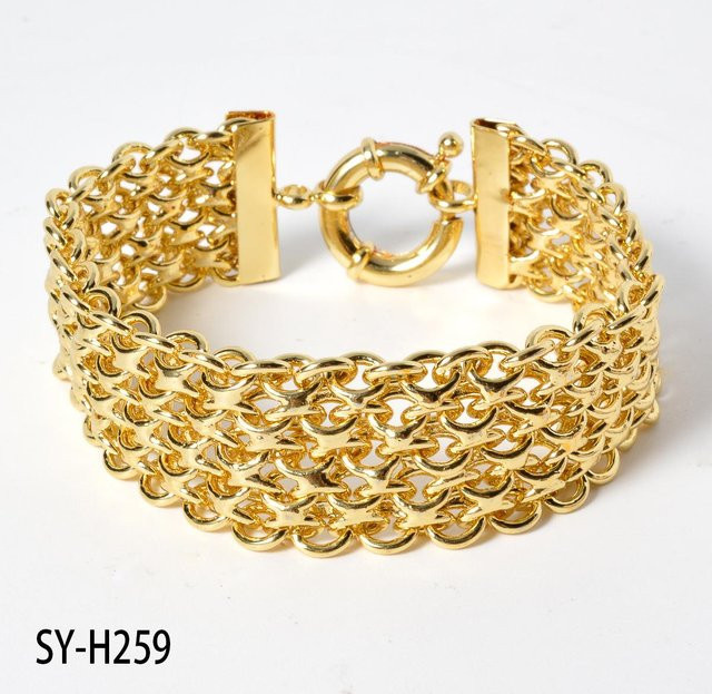 Armband, 18 mm, Kupfer, 18K Gold beschichtet, Unisex, beige - Bild 1