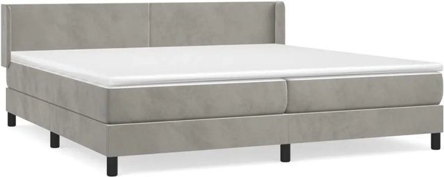 vidaXL Boxspringbett mit Matratze Hellgrau B/T/H: 200 x 200 x 78 cm - Bild 1