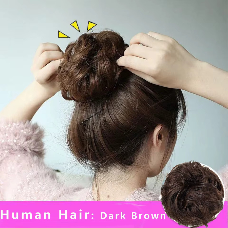 Brasilianisches Echthaar Chignon-Erweiterung, 10,2 cm, Unisex - Bild 3