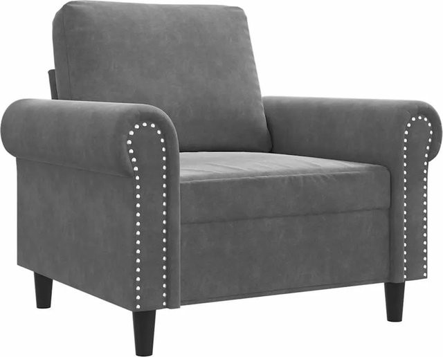 vidaXL Sessel Dunkelgrau mit Samtbezug und Metallgestell - Bild 1