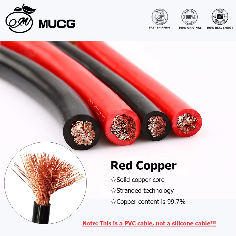 MUCG Kupferkabel Set in Schwarz und Rot mit weichem PVC-Isolationsmaterial für Klimaanlagen, Kühlschränke und Autoverkabelung (1 bis 12 AWG) - Bild 4