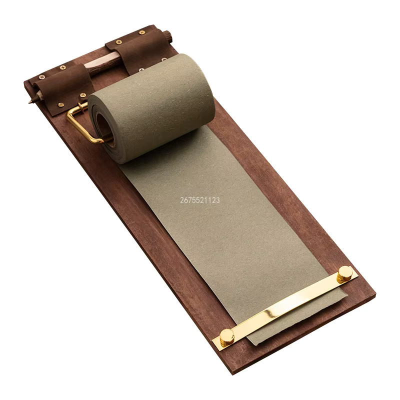 Vintage Haftnotiz-Clip aus Metall mit Rollenpapier in Grün und Braun zum Aufhängen - Bild 4