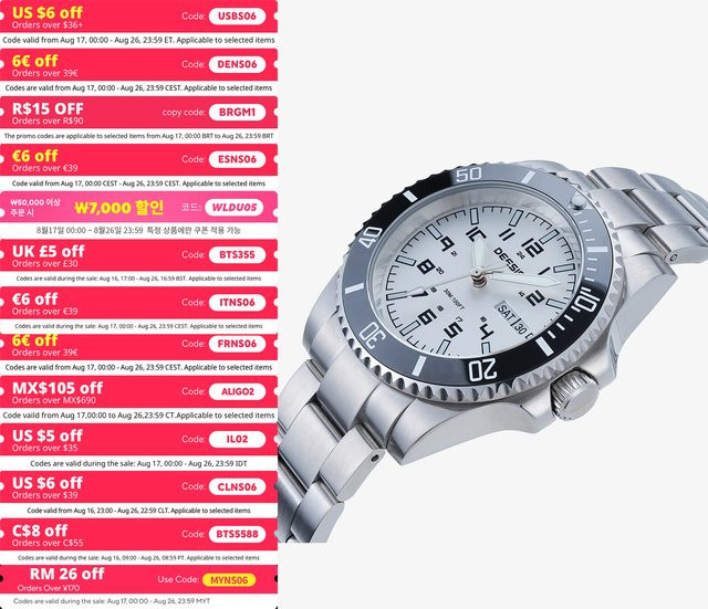 Deesio Armbanduhr Automatik, Edelstahl, Saphirglas, Herren - Bild 1