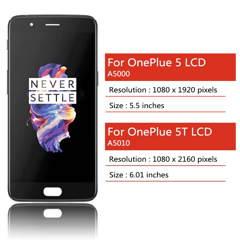 AMOLED Display mit Touchscreen Digitizer und Rahmen für OnePlus 5T und OnePlus 5 in Schwarz - Bild 2
