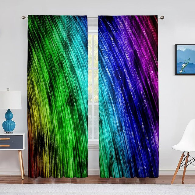Super Six Regenbogen Chiffon-Vorhang Multicolor transparent mit Ösen Breite: 500 cm, Höhe: 250 cm - Bild 1