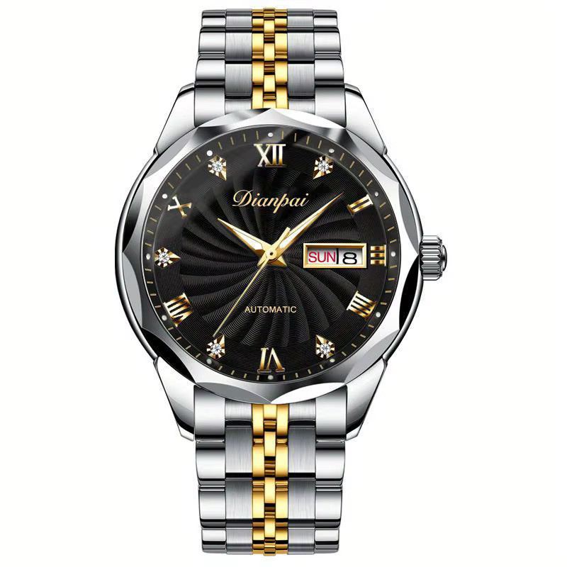 Dianpai Armbanduhr Automatik, Edelstahl, Schwarz, Herren - Bild 4