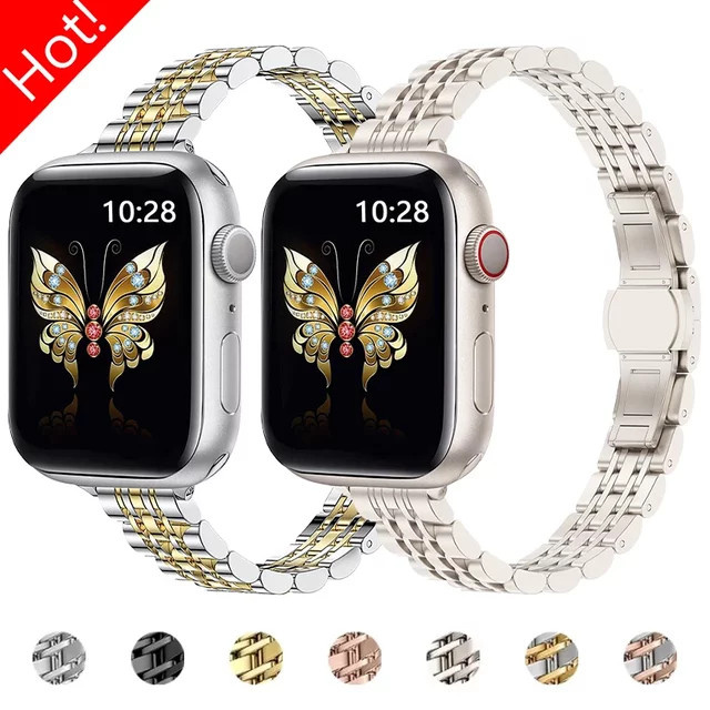 CAOWTAN Uhrenarmband Edelstahl, Damen, für Apple Watch - Bild 1