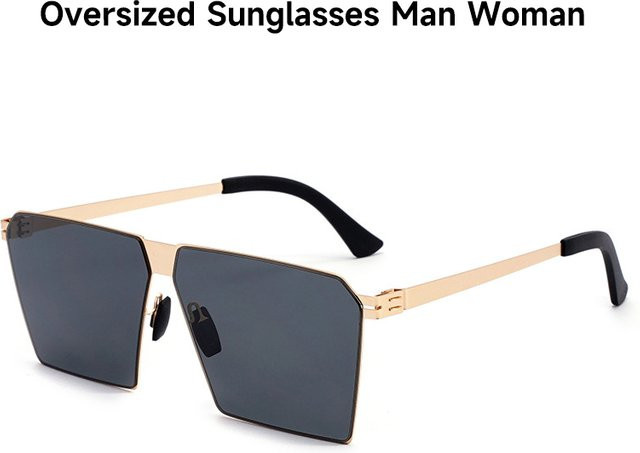 Blanche Michelle Sonnenbrille, randlos, square, Edelstahl, schwarz, Unisex - Bild 1