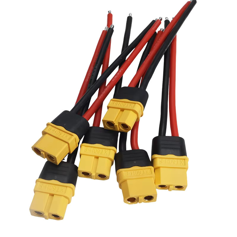 6er Set XT60H Stecker Set mit 14 AWG Silikondraht in Gelb für RC Lipo Batterie und FPV Drone Upgrade - Bild 3