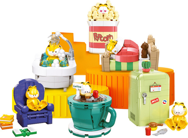 SLUBAN Garfield Odie Pooky Cat Building Blocks Comic Anime Set - Bild 1