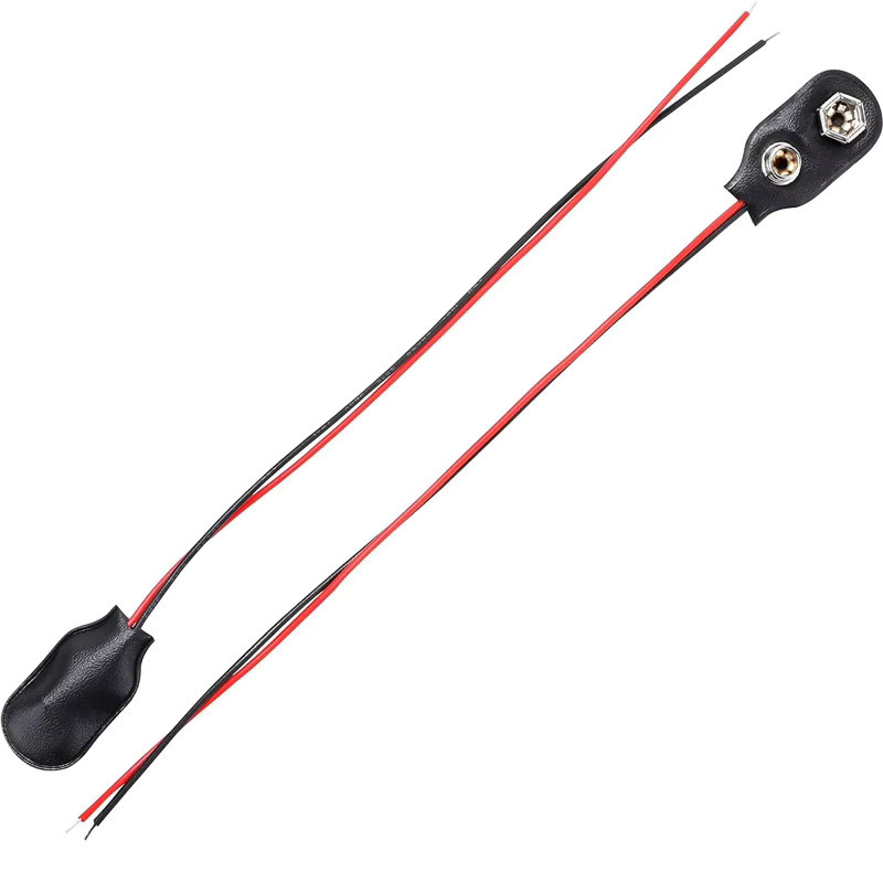10 Stück 9-Volt-Batterie-Clip-Anschluss mit 2-Draht-Kabel in Schwarz und Rot, 10 cm Länge - Bild 3