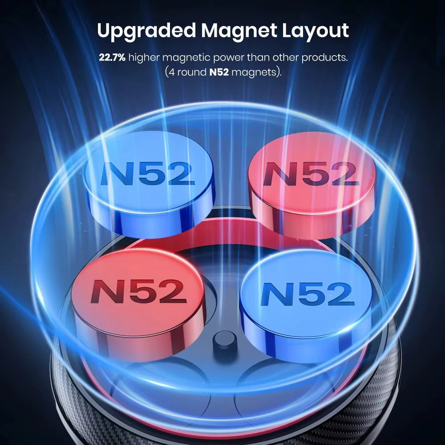 TOPK Magnetische Autotelefonhalterung in Schwarz mit N52 Starkmagnet und verstellbarem Teleskoparm für Armaturenbrett oder Windschutzscheibe - Bild 4