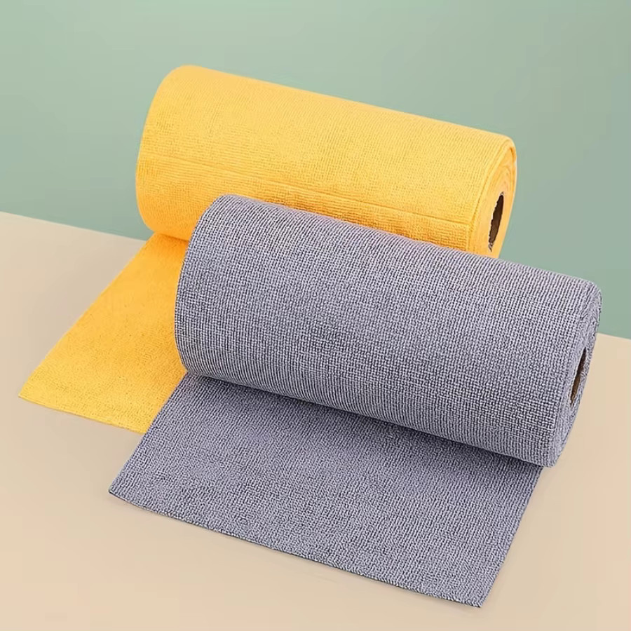 jaysuing Einwegtuch Set in Orange und Multicolour, 25 x 25 cm, bestehend aus 20 Reinigungstüchern und 10 Einweg-Schürzen aus ultrafeiner Faser - Bild 1