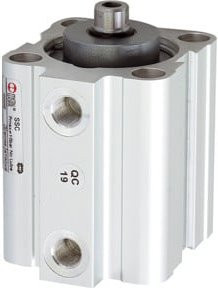 Riegler Kurzhubzylinder doppeltwirkend mit Magnet in Silber, Kolbendurchmesser: 40 mm, Hub: 40 mm, Anschluss: G 1/8 - Bild 1
