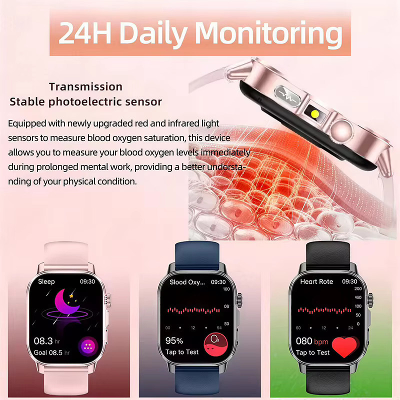 GUHUAVMI Smartwatch, Pink, Edelstahl, Rechteckig - Bild 2