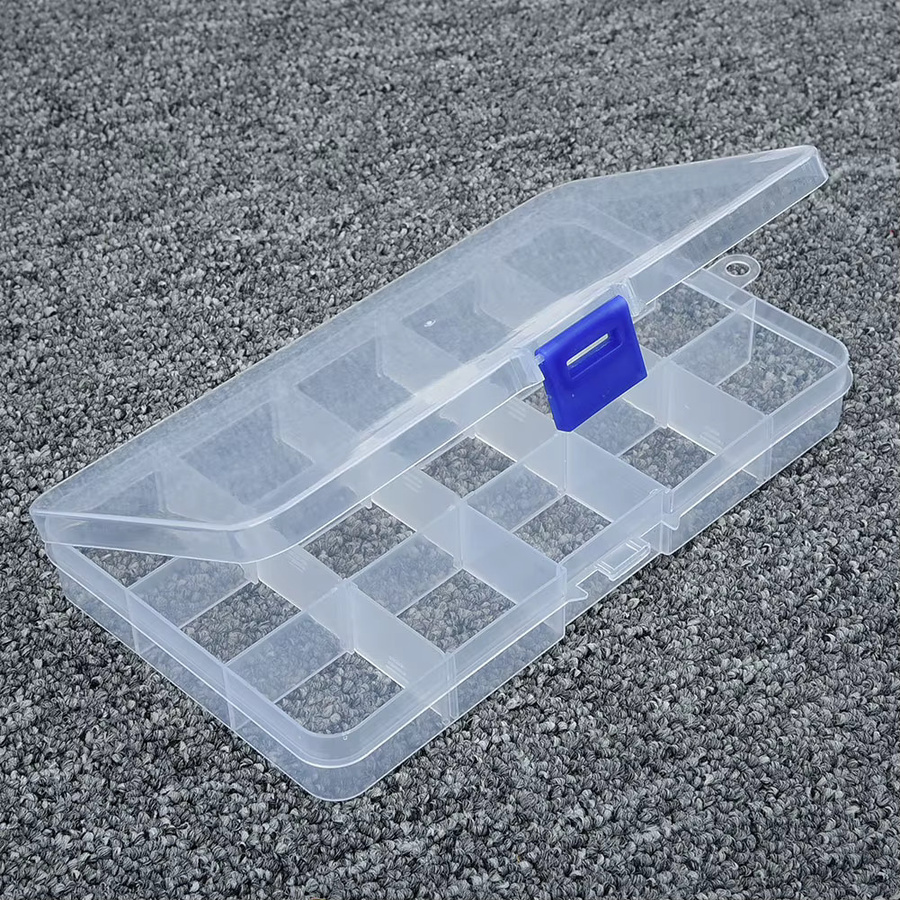 VIBRATITE Transparente Kunststoff-Aufbewahrungsbox mit 10, 15, 24 oder 36 Fächern für Schrauben, Werkzeug und Schmuck - Bild 3