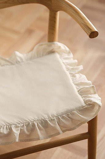 Jotex WALLACE Sitzpolster quadratisch in Beige und Weiß, B/T: 38 x 38 cm - Bild 1