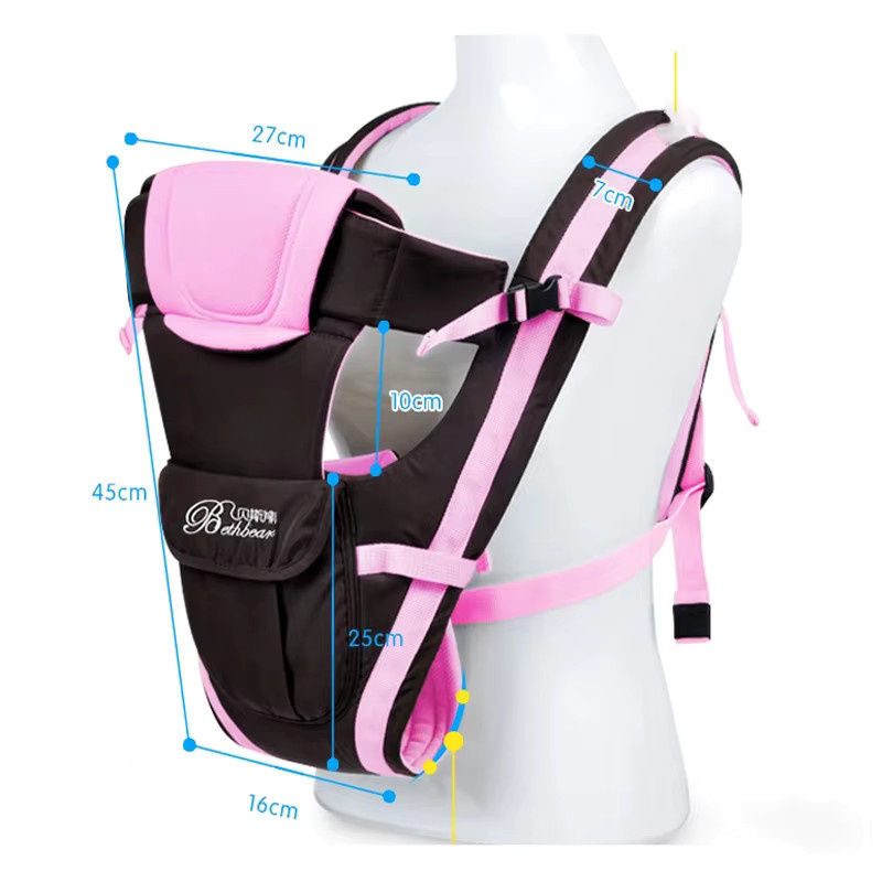 Ergonomische 4-in-1 Babytrage und Rucksack für Neugeborene und Kinder in Pink - Bild 6