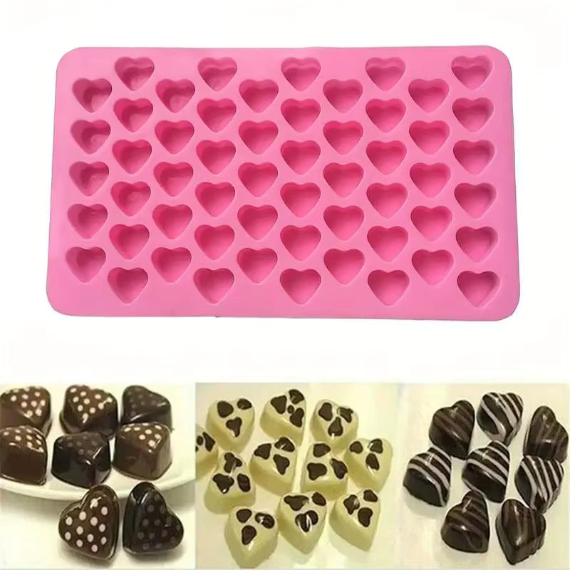 ZQNYCY Herz Silikon Backform in Pink für Schokolade, Cookies und Eiswürfel - Bild 2