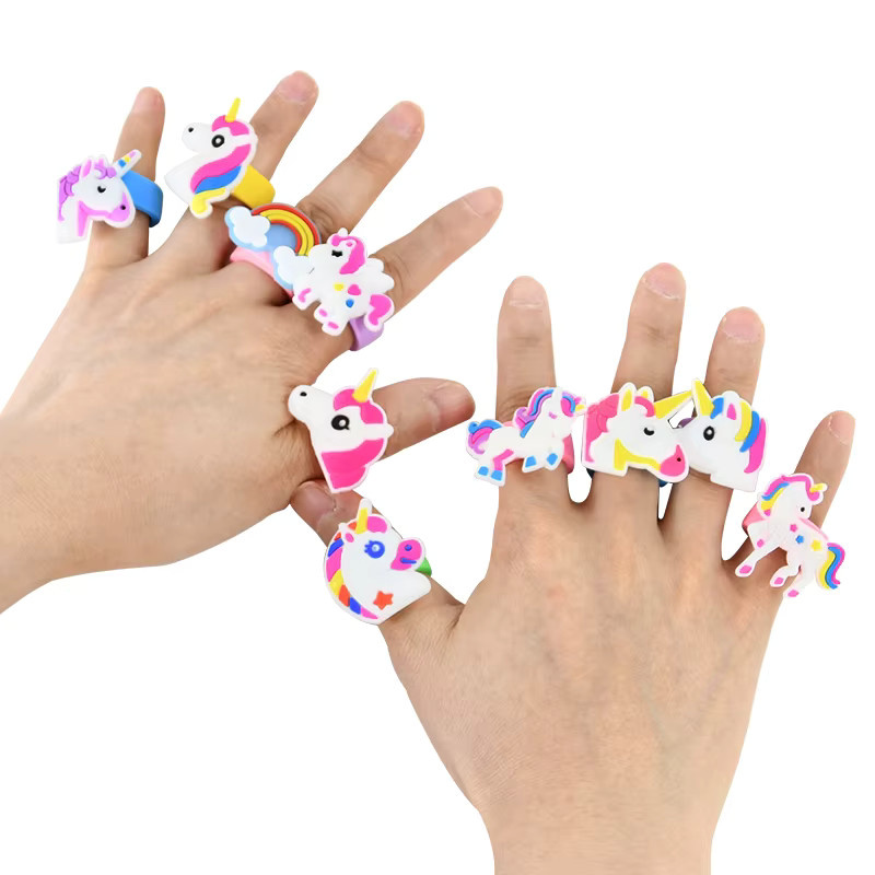 ZQNYCY Ringe, Gummi, Regenbogen Einhorn, Bunt, Kinder - Bild 4
