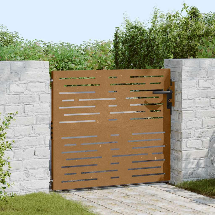 vidaXL Gartentor aus Cortenstahl in Braun mit quadratischem Design, B/H: 85 x 75 cm - Bild 3