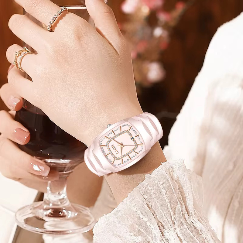 LIGE Armbanduhr Quarz, Keramik, Weiß, Damen - Bild 2