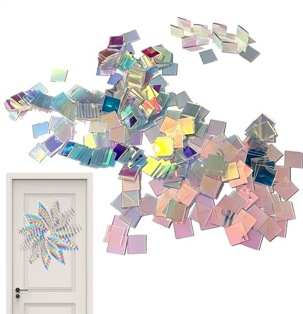 Regenbogen-Holographische Acrylquadrate in Multicolour für Bastelarbeiten und Präsentationen - Bild 1