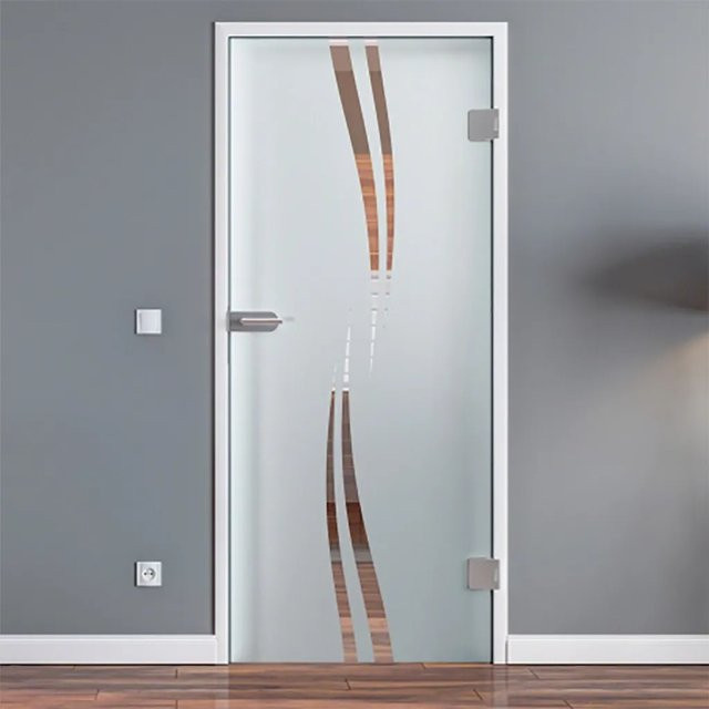 Levidor Glastür Augsburg Office/Studio DIN-Rechts, Transparent/Weiß, B: 95,9 cm, H: 197,2 cm - Bild 1
