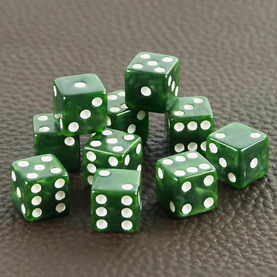 Allbestart Mini Würfel 10-teiliges Set D6 Marmor Effekt Goldene Pips Kunststoff Bunt / Mehrfarbig - Bild 4