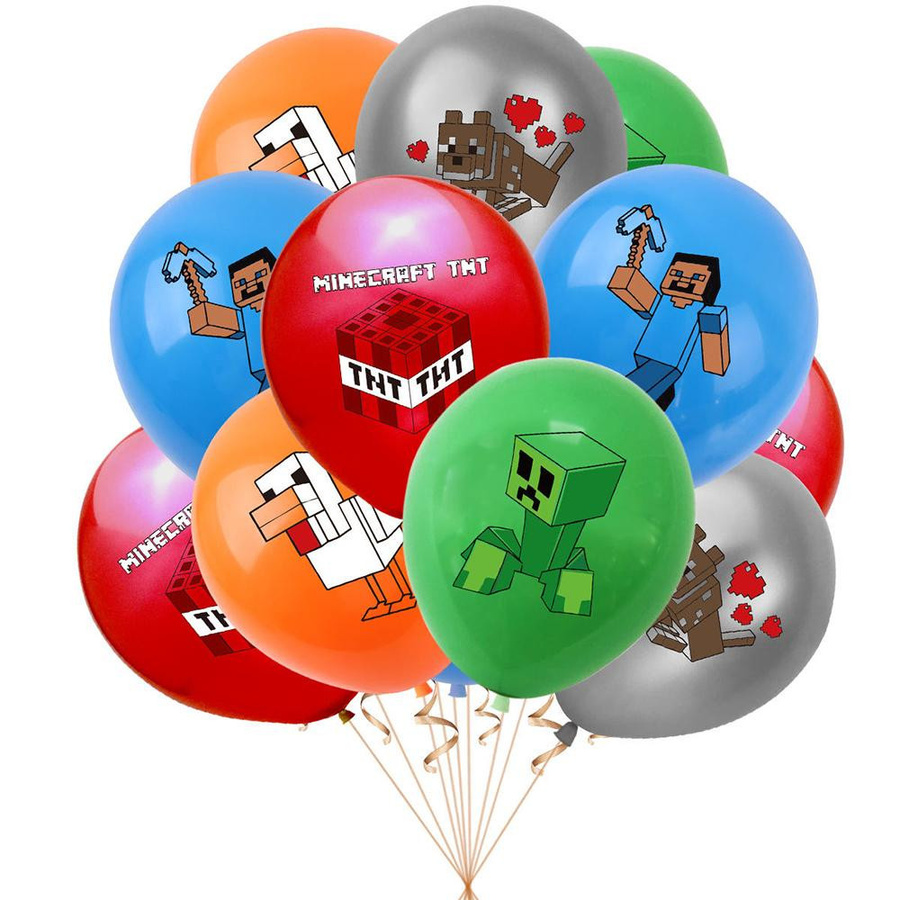 Skyfree Geburtstagsparty Zubehör Set im Pixel Thema mit Cake Topper, Banner und Luftballons in Mehrfarbig - Bild 2