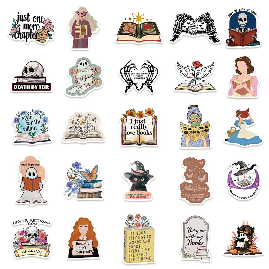 Disney Bookish Cartoon Ästhetische Aufkleber, Bunt / Mehrfarbig - Bild 4