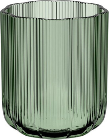 Villeroy & Boch Vase FLEUR aus Glas in Grün mit Streifen-Design, zylindrisch, Höhe: 15 cm, Durchmesser: 12,5 cm