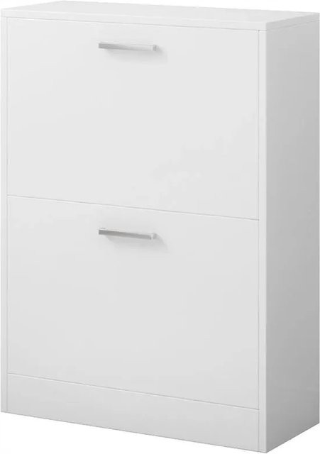 Rebiko Schuhschrank Loft Weiß, Schuhregal und Kommode für Flur und Korridor, Breite: 60 cm, Höhe: 240 cm, Tiefe: 24 cm - Bild 1