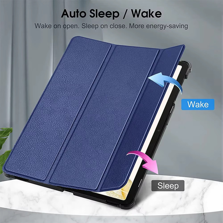 Samsung Magnetische Dreifach-Faltbare Standhülle für Galaxy Tab S8 S7 Plus S7 FE S9 S6 Lite Case in Grau - Bild 1